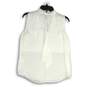 NWT Womens White Sleeveless Knot V-Neck Comfort Pullover Blouse Top Size 6 image number 2