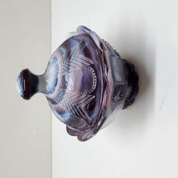 Vintage Imperial Glass Purple Slag Candy Dish