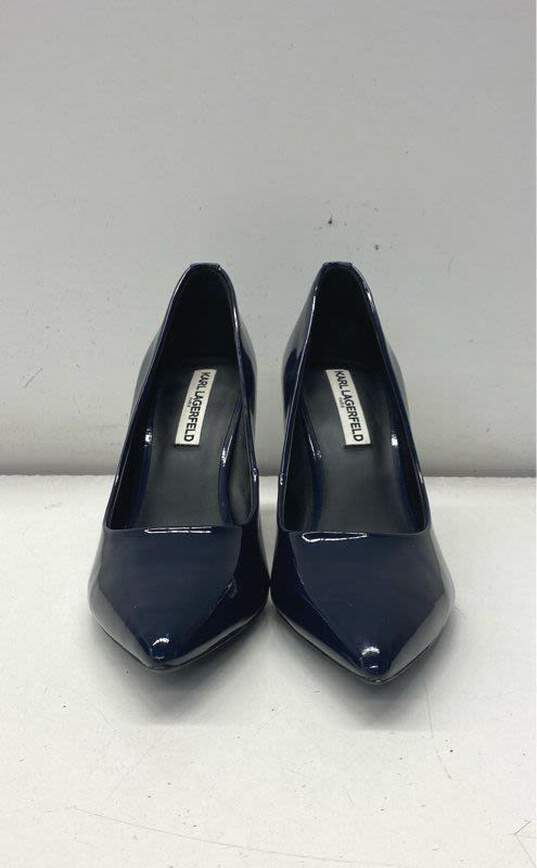 Karl Lagerfeld Royale Patent Leather Heels Navy 8.5 image number 2