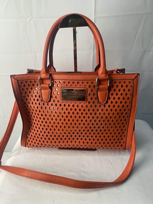 Andrew Marc, New York Orange Handbag w Shoulder Strap image number 1