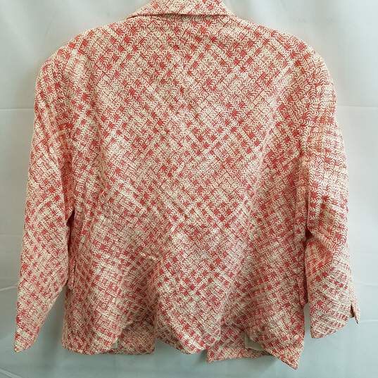 Coldwater Creek Women's Red/White Cotton Basketweave Jacket Size P12 image number 3