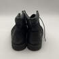Mens Premium 6" Black Leather Waterproof Lace-Up Ankle Work Boots Size 10W image number 2