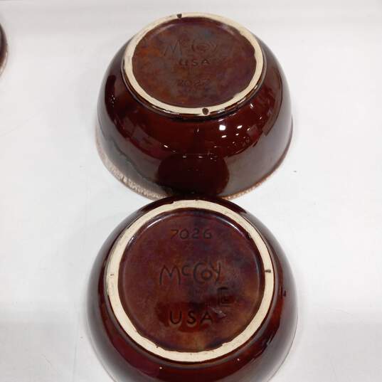 Set of 4 Assorted McCoy & Hull Brown Ceramic Glazed Bowls image number 4