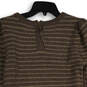 Womens Brown Knitted Long Sleeve Round Neck Pullover Sweater Size Small image number 4