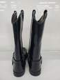 Hispar Men black Leather Motorcycle Boots Size-10 image number 4