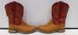 Ariat Men's Red and Tan Leather Cowboy Boots Size 9 image number 3