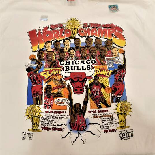 NWT Vintage 1993 Chicago Bulls 3-Time World Champions Salem T-Shirt Sz XL image number 2