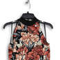 Womens Multicolor Floral Sleeveless Halter Neck Short A-Line Dress Size M image number 3