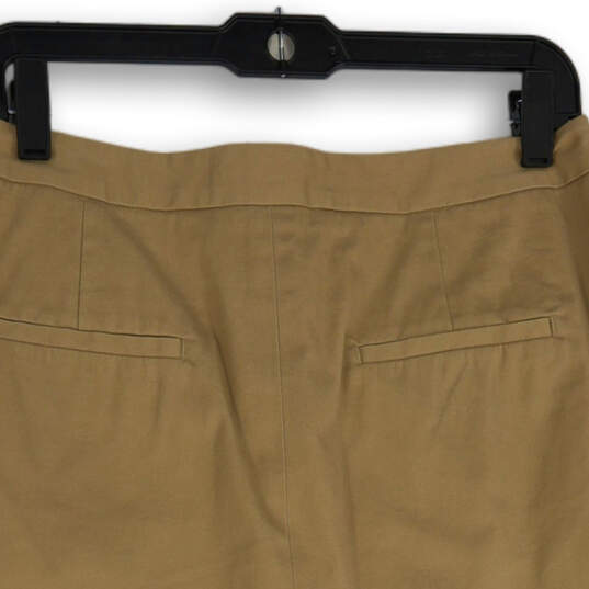 NWT Womens Tan Flat Front Back Slit Slash Pocket Straight & Pencil Skirt 4 image number 4