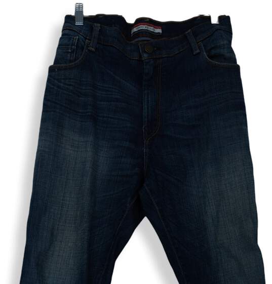Buy the Blue Denim Dark Wash Front Pockets Stretch Straight 40/32 | GoodwillFinds
