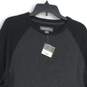 NWT Mens Black Knit Long Raglan Sleeve Crew Neck Pullover T-Shirt Size Large image number 3