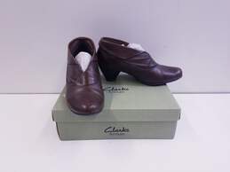 Clarks Artisan Leather Cone Sweet Bootie Dark Brown 9