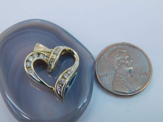 10K Yellow Gold 0.20 CTTW Diamond Heart Pendant 2.1g image number 7