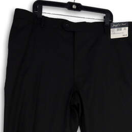 NWT Mens Black Flat Front Slash Pocket Straight Leg Dress Pants Size 44x34 alternative image