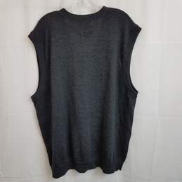 Nordstrom men's dark gray wool button up sweater vest XL alternative image
