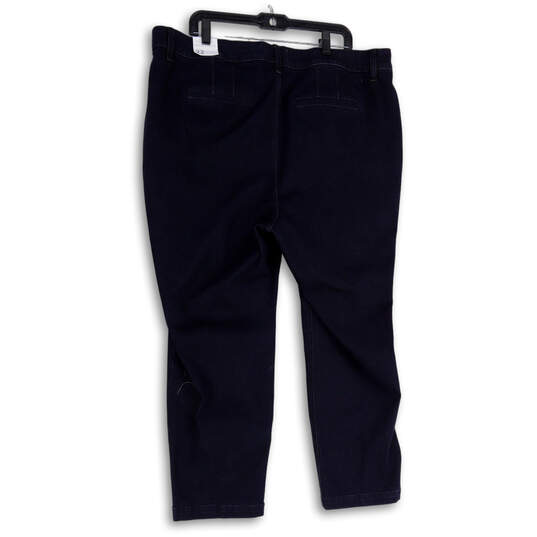 NWT Womens Blue Slash Pocket Flat Front Straight Leg Chino Pants Size 22 image number 2