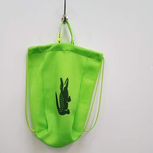 Lacoste Nylon Drawstring Tote Bag Neon Green image number 1