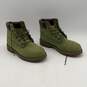 Timberland Mens Olive Green Suede Round Toe Lace Up Boots Combat Boots Size 6.5 image number 1