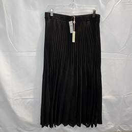 Max Studio London Black Long Pleated Skirt NWT Size L
