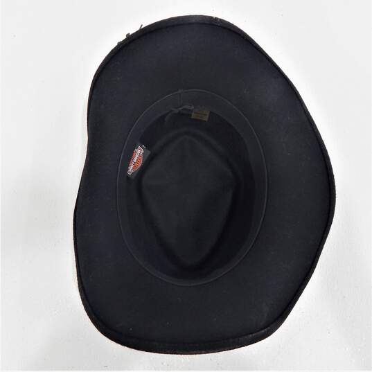 Harley Davidson Black Wool Cowboy Hat Size Medium image number 2