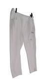 NWT Womens White Casual Elastic Waist Pockets Capri Pants Size Large image number 3