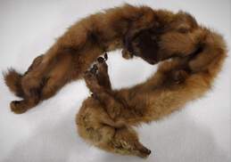 Vintage Whole Mink Fur Scarf W/ Heads Feet Paws Tails alternative image