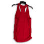 Womens Red Sleeveless Scoop Neck Side Ruched Pullover Tank Top Size L image number 2