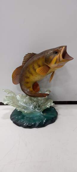The Danbury Mint Bronzeback Bass Fish Sculpture