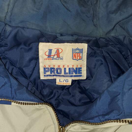 Vintage Logo Athletic Pro Line NFL Dallas Cowboys Full Zip Hooded Jacket Size L image number 3