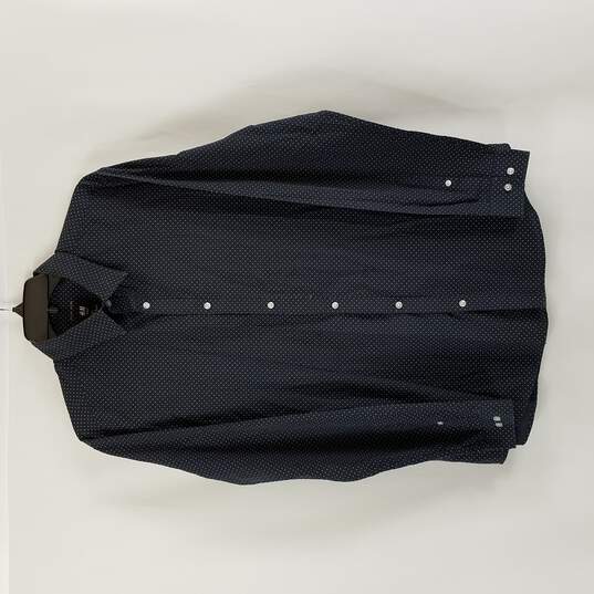 H&M Button Up Shirt Men Long Sleeve Black L image number 1