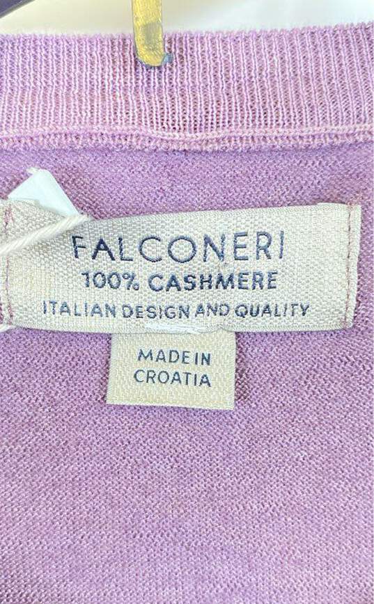 NWT Falconeri Mens Purple Cashmere Long Sleeve Classic Pullover Sweater Size M image number 3