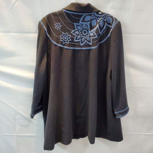 Bob Mackie Wearable Art Long Sleeve Embroidered Full Button Top Size 1X image number 2