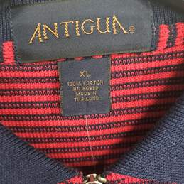 Antigua Men's Red & Blue Striped Polo alternative image
