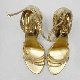 Guess By Marciano Gold Sandals Metallic Strappy Heels Women's Size 7 alternative image