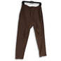 Womens Brown Flat Front Elastic Waist Pockets Pull-On Ankle Pants Size 4 image number 2