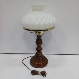 Victorian Style Table Lamp w/Milk Glass Shade