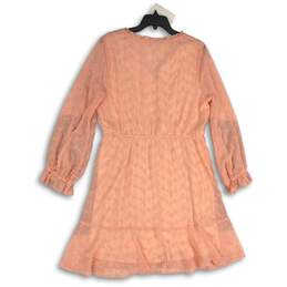 NWT BCBGeneration Womens Pink V-Neck Long Sleeve A-Line Dress Size 14 alternative image