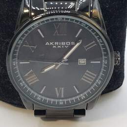 Akribos XXIV AK936BX 45mm Black Dial Analog Date Watch 160g