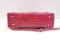 Anna Paola Croc Embossed Leather Satchel Red image number 5