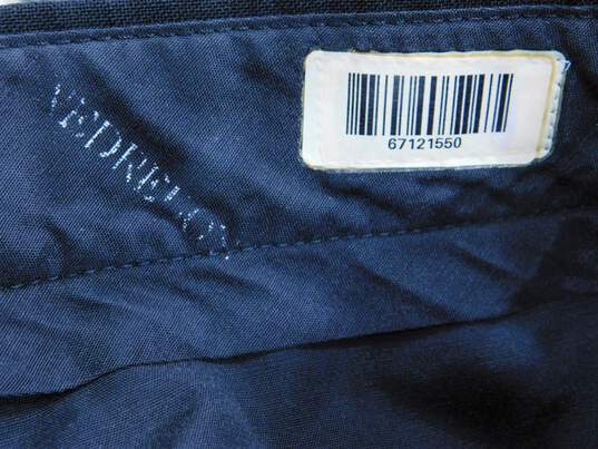 Black Men's Buckle-Detail Size 31 Woven Dress Trousers image number 3