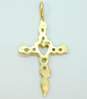 14K Yellow Gold Open Heart Cross Pendant Necklace 1.7g image number 4