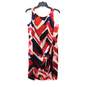 Armani Collezioni  Red, Navy & White Color Ruched Sheath Dress Size 6 with COA image number 1