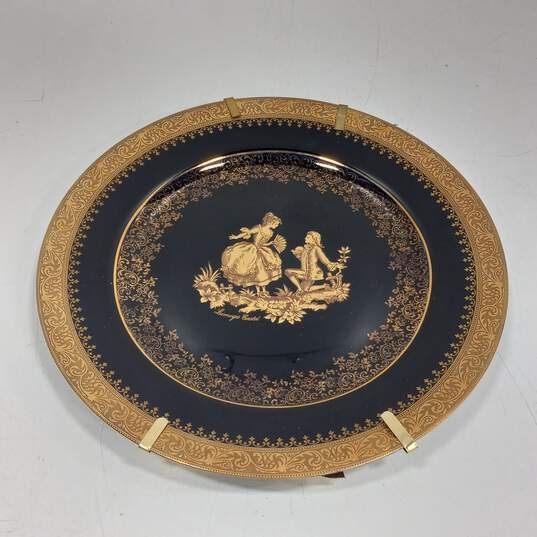 Vintage French Limoges Castel 22K Gold Porcelain Plate image number 1