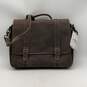 NWT Canyon Mens Brown Leather Crossbody Strap Workwear Satchel Messenger Bag image number 2