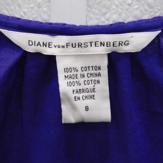 Diane Von Furstenberg Purple Cotton Sheer Blouse image number 5