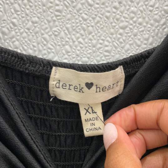 NWT Derek Heart Womens Black Sleeveless V-Neck One-Piece Jumpsuit Size XL image number 4