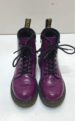 Dr. Martens Delaney Purple Patent Leather Combat Boots Women's Size 5 alternative image