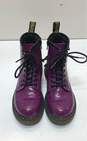 Dr. Martens Delaney Purple Patent Leather Combat Boots Women's Size 5 image number 2