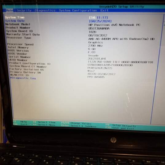 HP Pavilion DV6 15in laptop AMD A6-4400M CPU 6GB RAM 620GB HDD image number 9