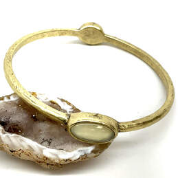 Designer Lucky Brand Gold-Tone Fashionable Stone Bangle Bracelet